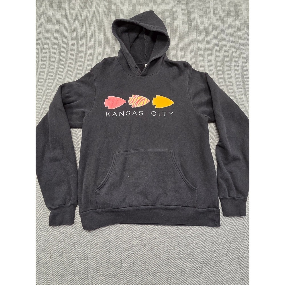 Bella Canvas Kansas City Arrowhead Graphic Hoodie Black Mens Medium Fleece